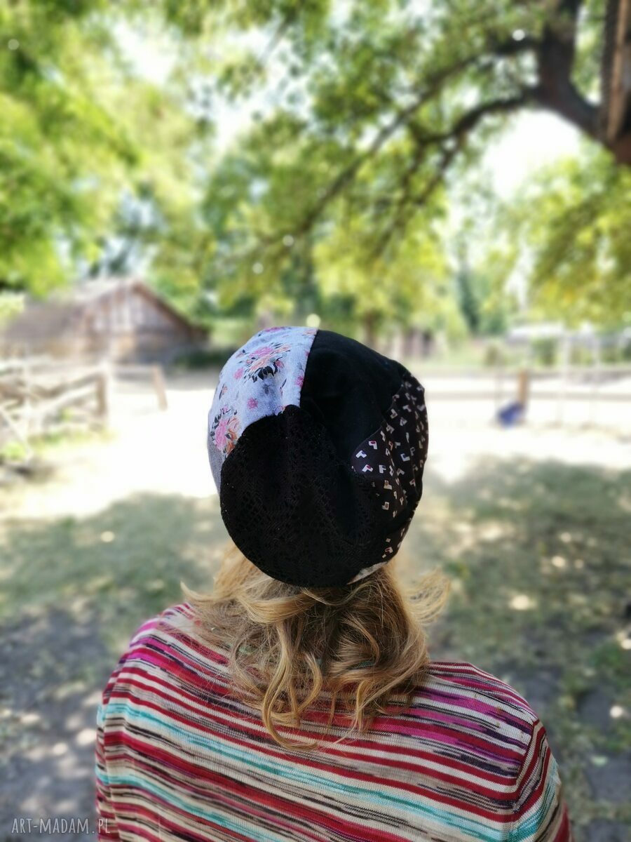Czapka wiosenna patchworkowa - rozmiar uniwersalny