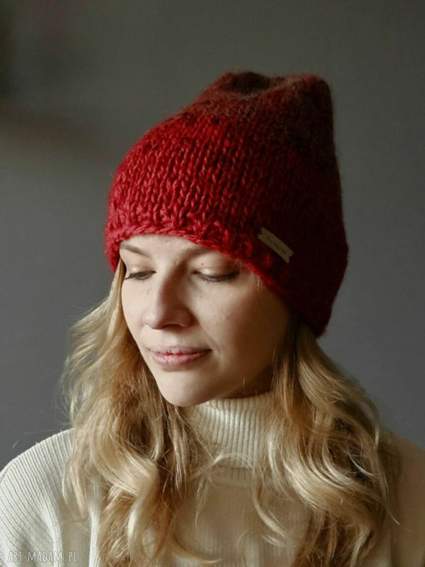 Czapka z kaszmirem Ombre uniwersalna, miękka i ciepła | The Wool Art