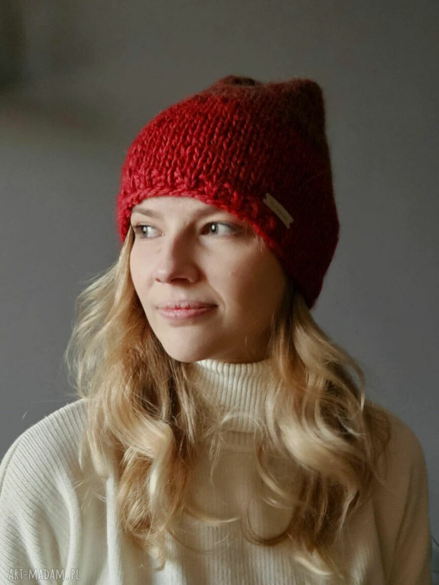 Czapka z kaszmirem Ombre uniwersalna, miękka i ciepła | The Wool Art