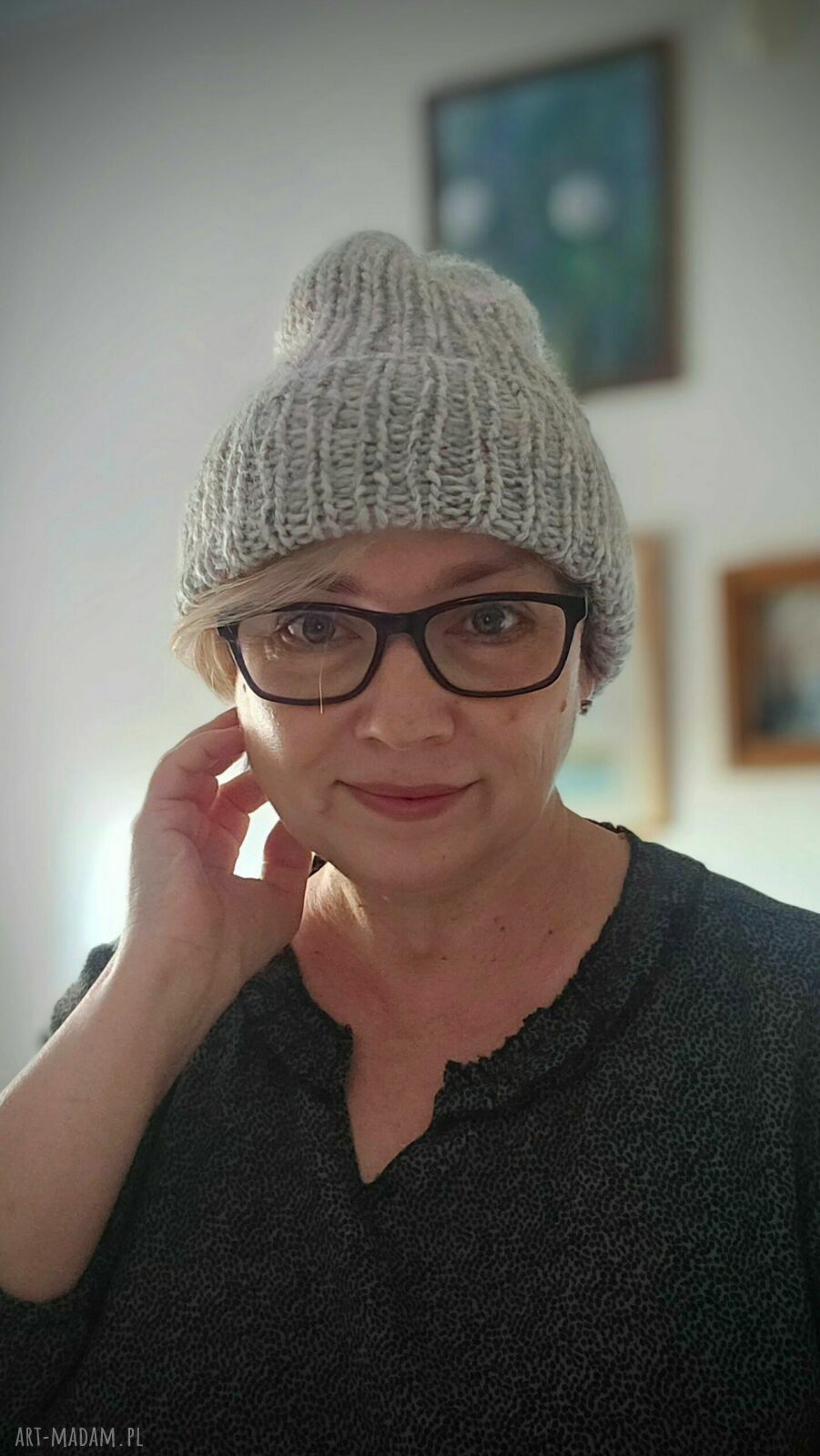 Ciepła czapka z merino, moheru i jedwabiu