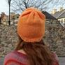 trendy czapki wełniana czapka z merino orange