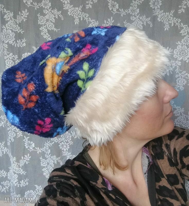 Ciepła czapka zimowa z futerkiem handmade - na podszewce (58-59 cm)