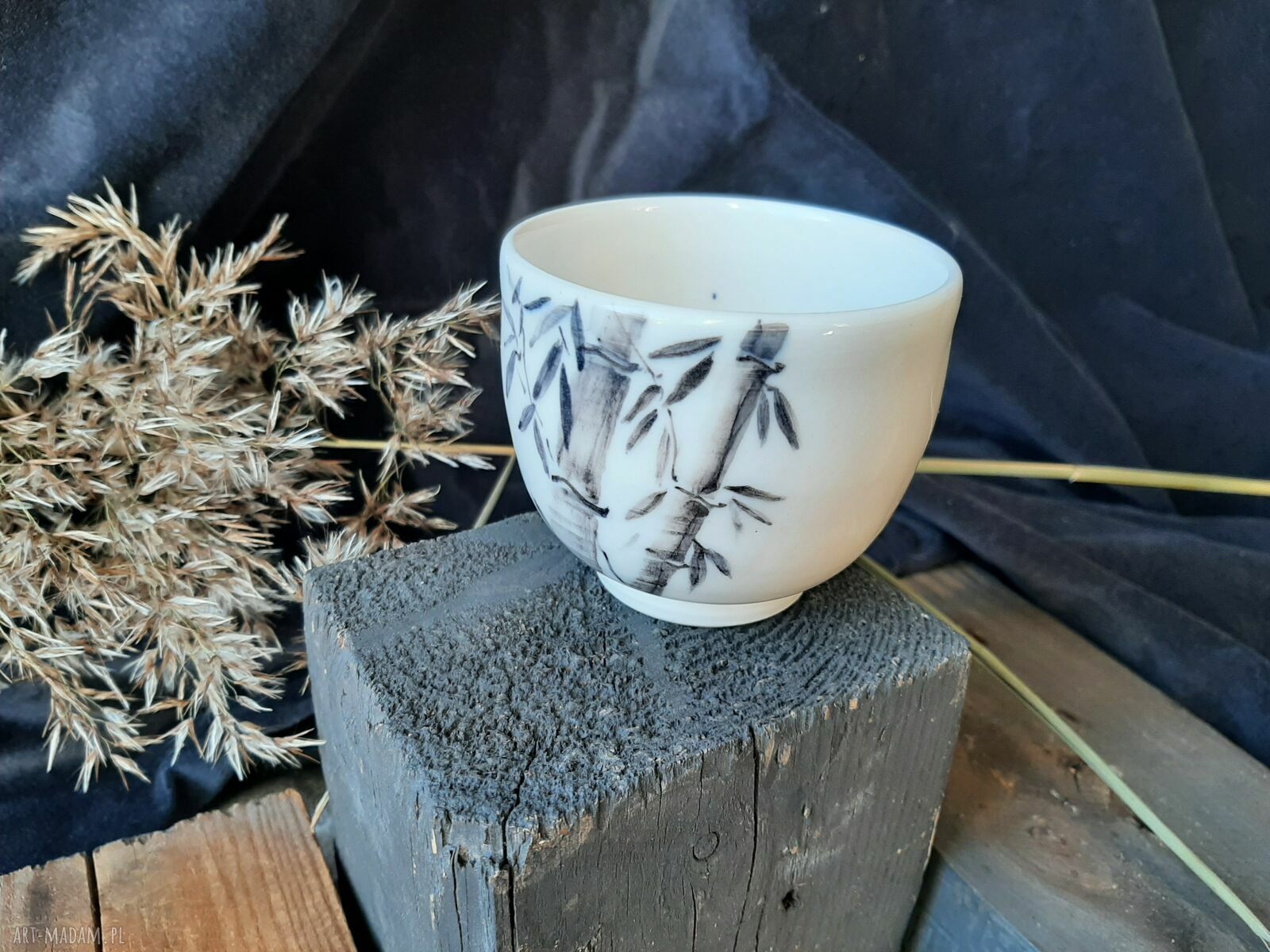 Czarka porcelanowa Bambusy 140 ml w stylu japońskim do herbaty i sake