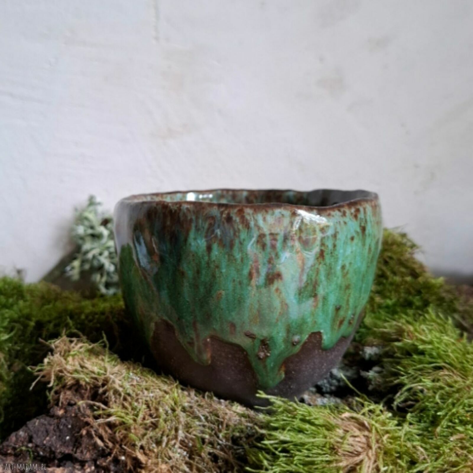 Czarka ceramiczna Mech - ręcznie lepiona ceramika