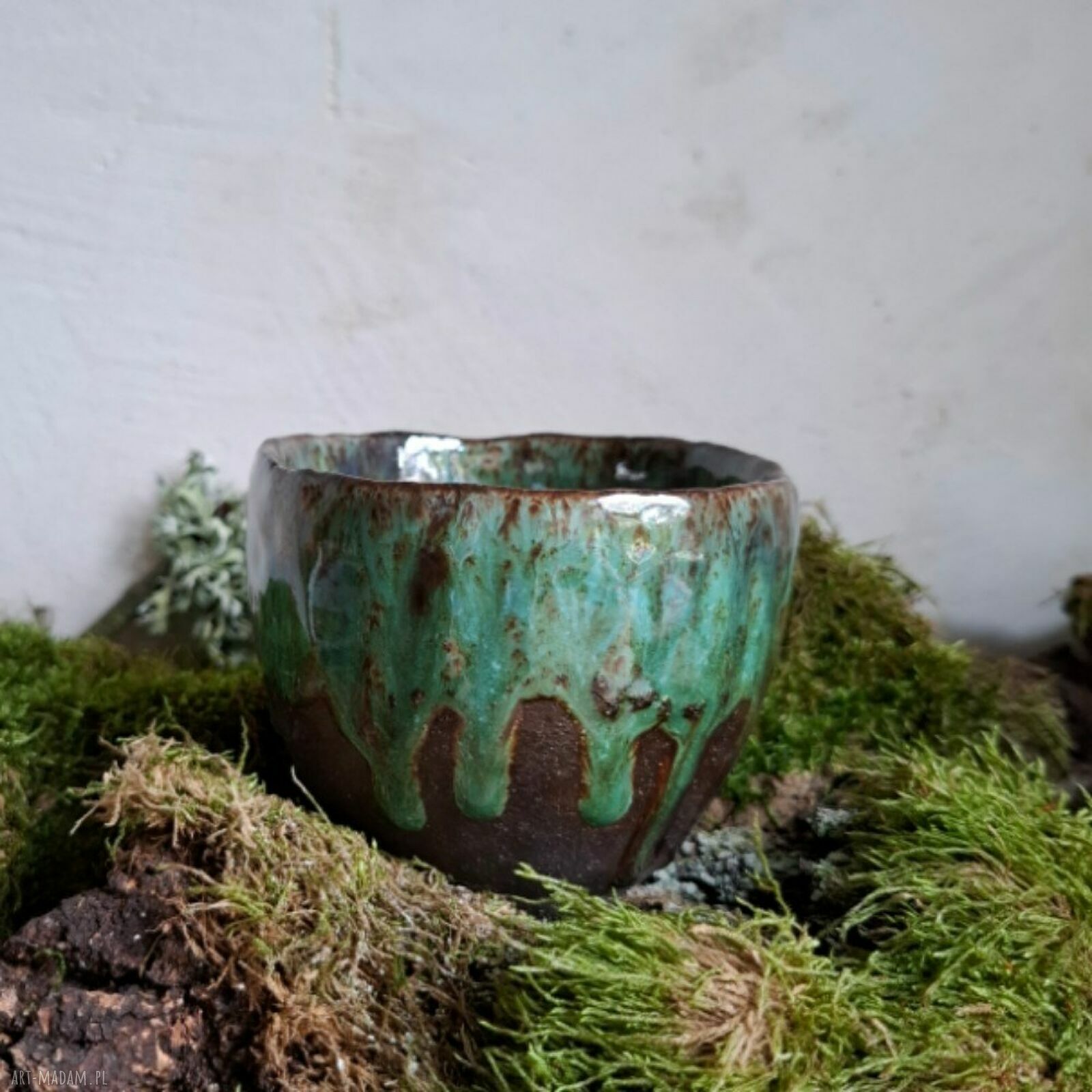 Czarka ceramiczna Mech - ręcznie lepiona ceramika