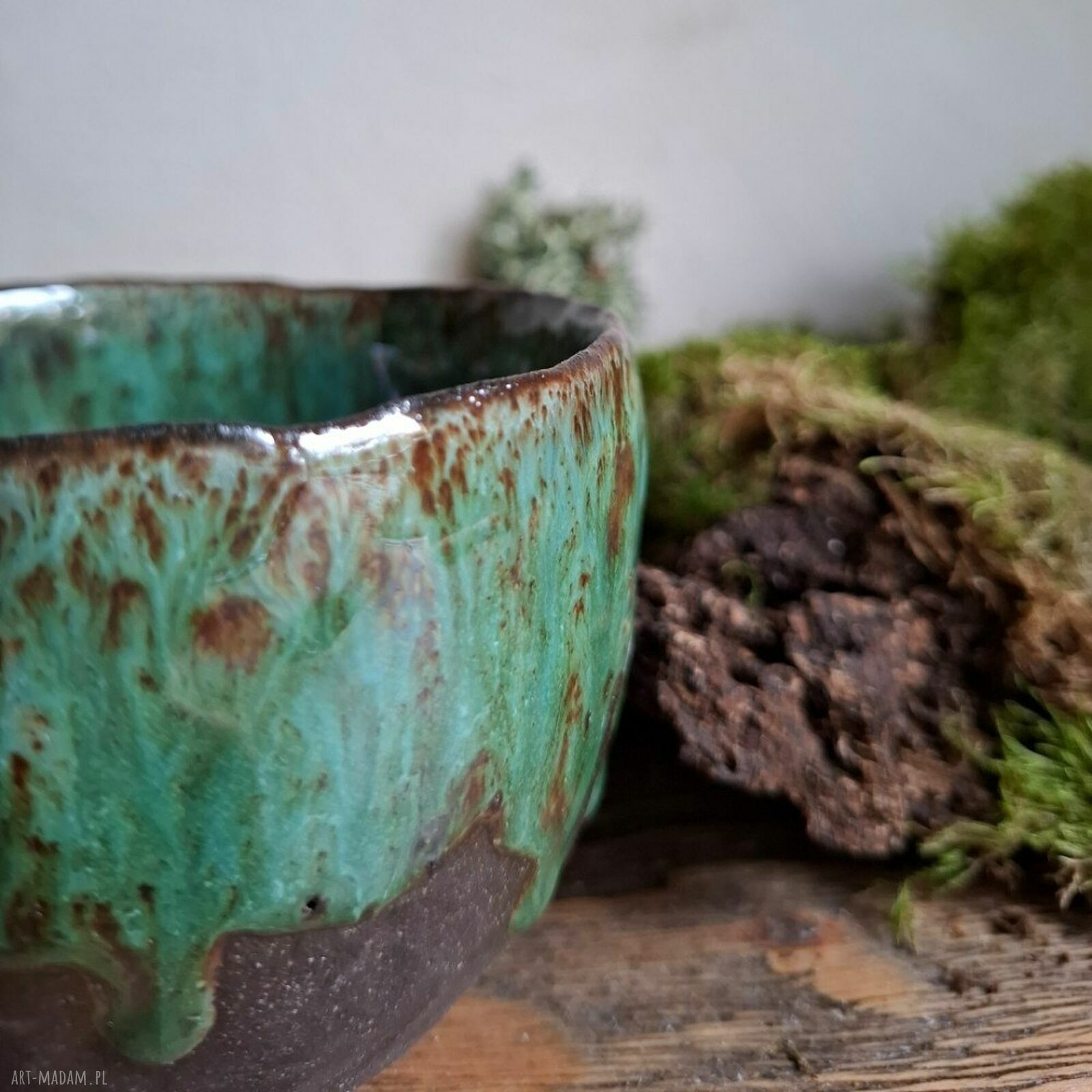 Czarka ceramiczna Mech - ręcznie lepiona ceramika