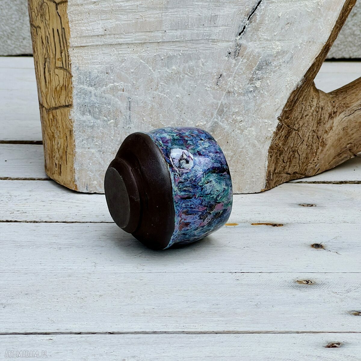 Czarka ceramiczna multikolor - rękodzieło do espresso i zielonej herbaty