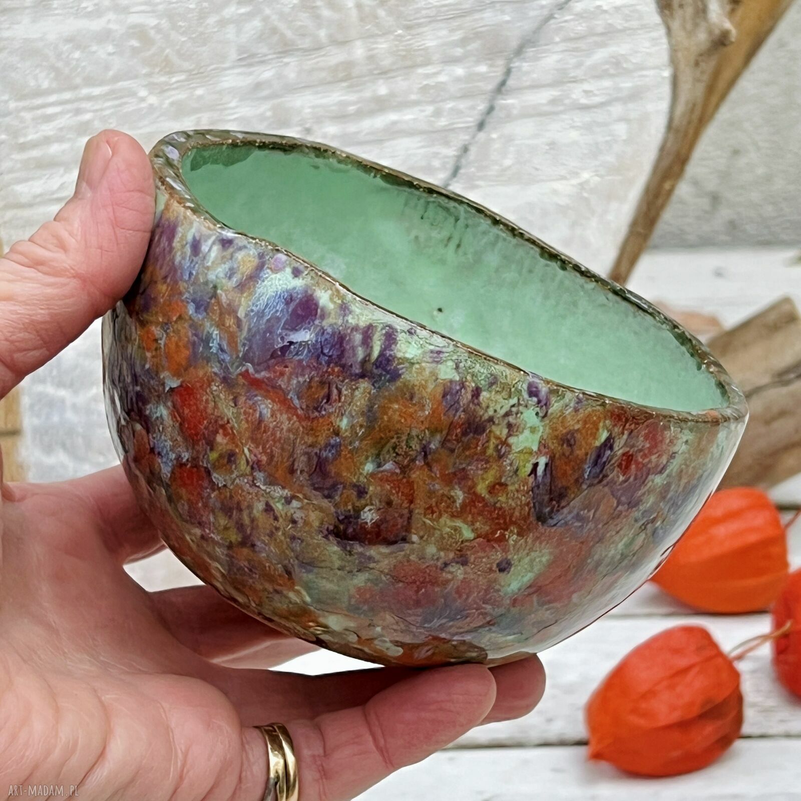 Czarka do matchy 400 ml - ręcznie robiona miseczka ceramiczna