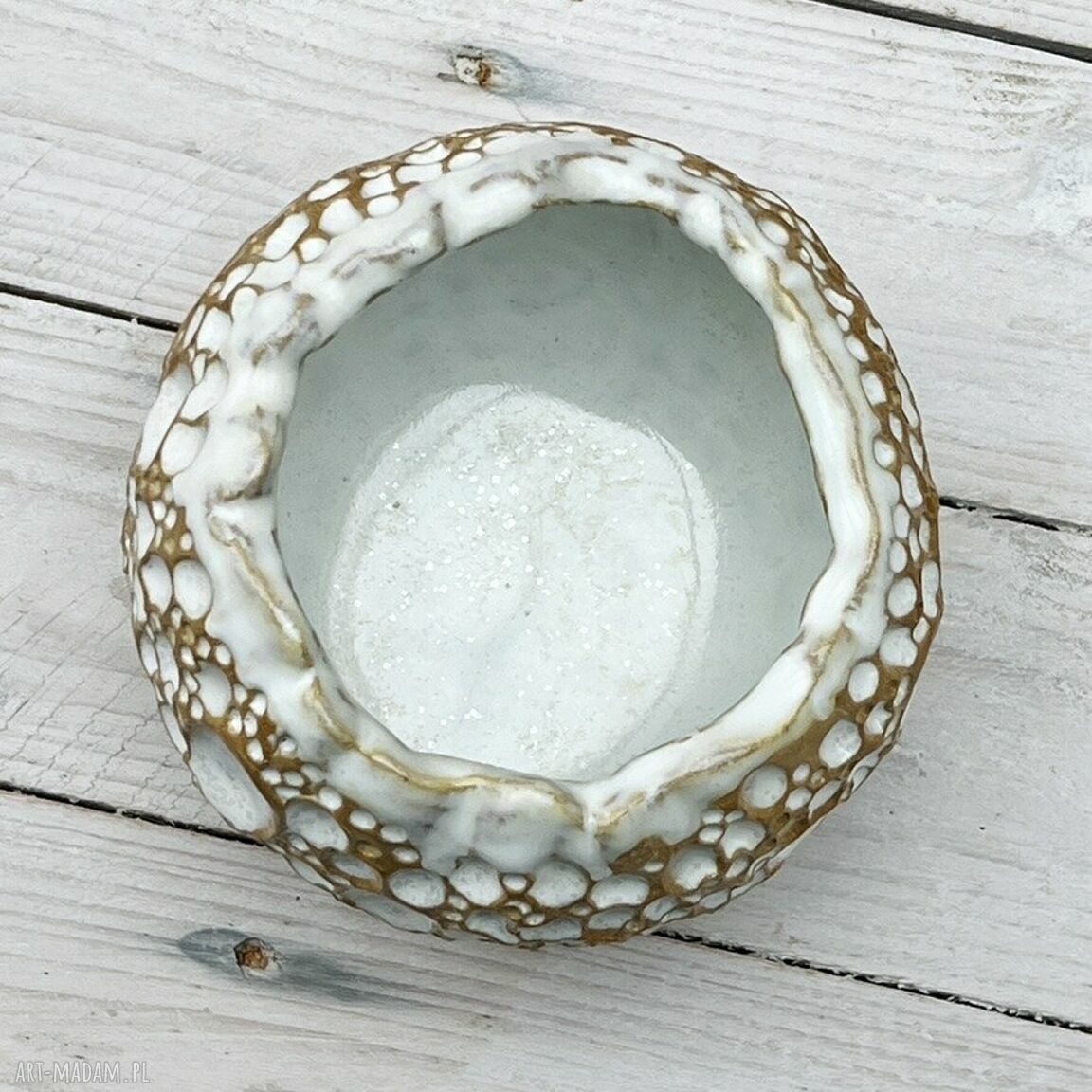 Czarka księżycowa - ceramiczna miseczka dekoracyjna z białym szkliwem