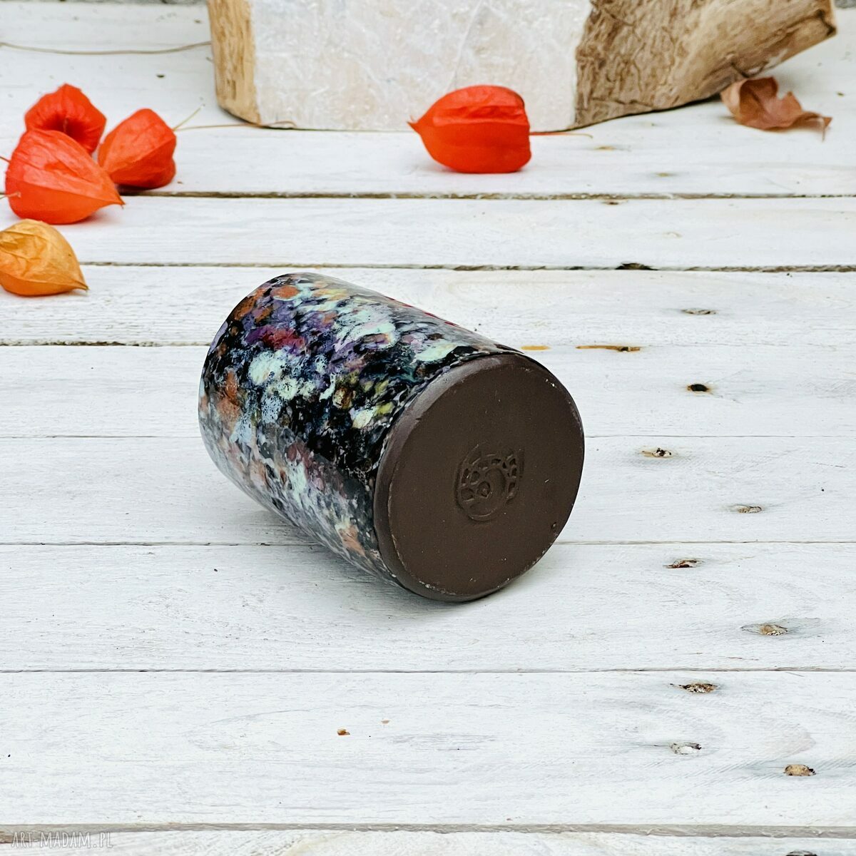 Czarka-kubek multikolor z gliny 200 ml