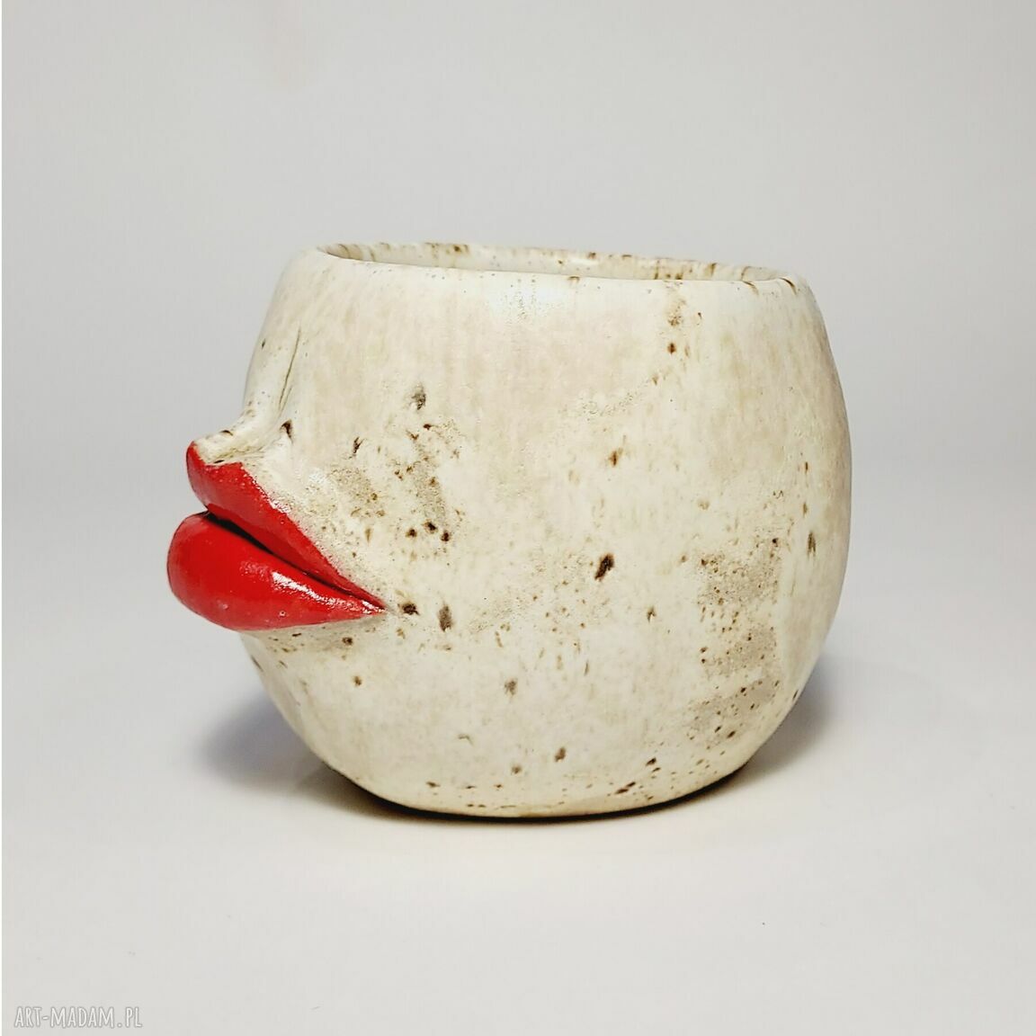 Czarka Urszula z ustami - unikatowa ceramika do yerba mate i kawy, 250 ml