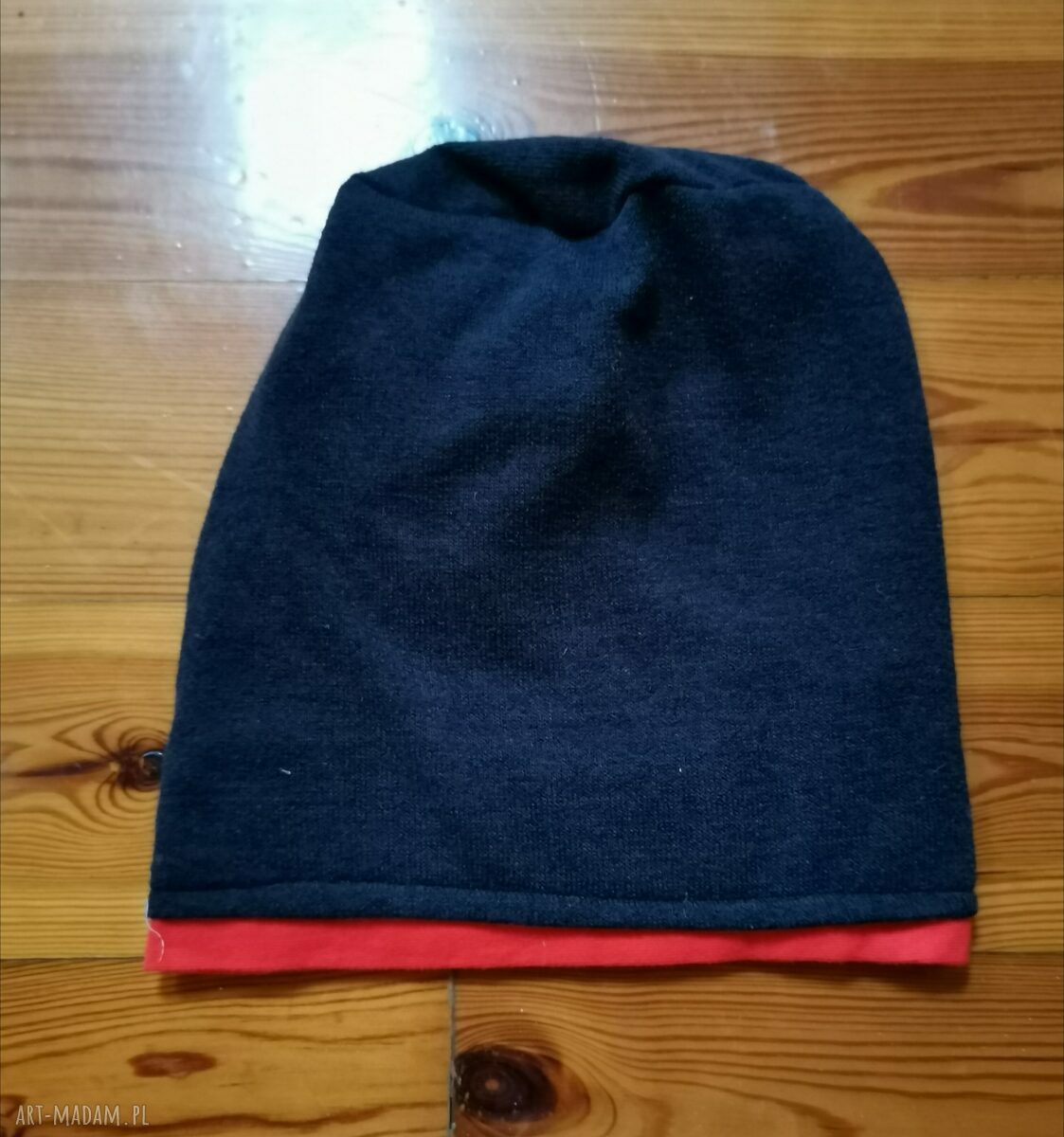 Czarna czapka uniwersalna Box G1 - folk boho Ruda Klara