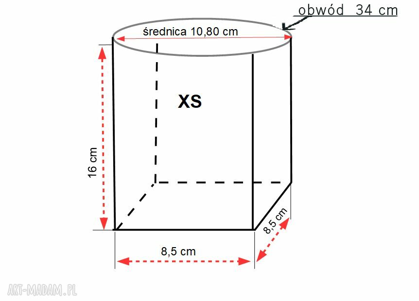 Czarna osłonka na doniczkę PAK XS - ręcznie robiony worek dekoracyjny