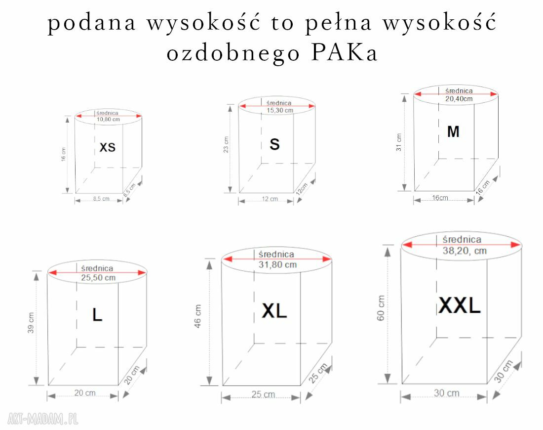 Czarna osłonka na doniczkę PAK XS - ręcznie robiony worek dekoracyjny
