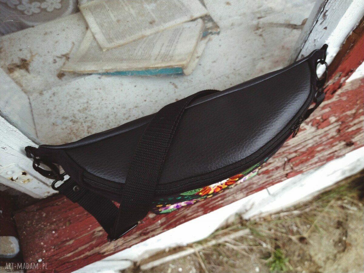 Nerka XXL folkowa handmade pojemna torebka na pasek w stylu folklor