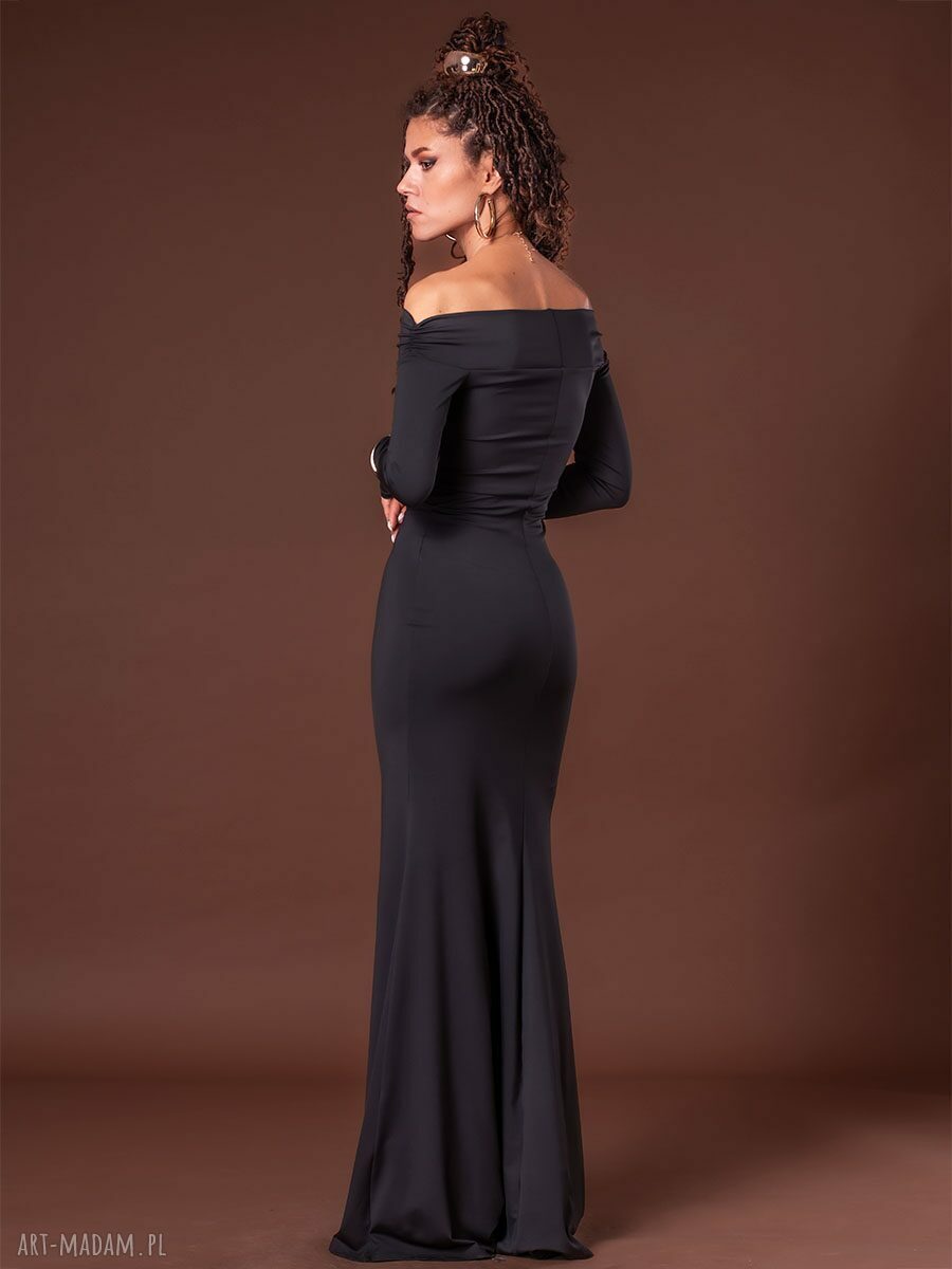 Czarna suknia maxi Julia Maxi Black - minimalistyczny krój i oddychający jersey