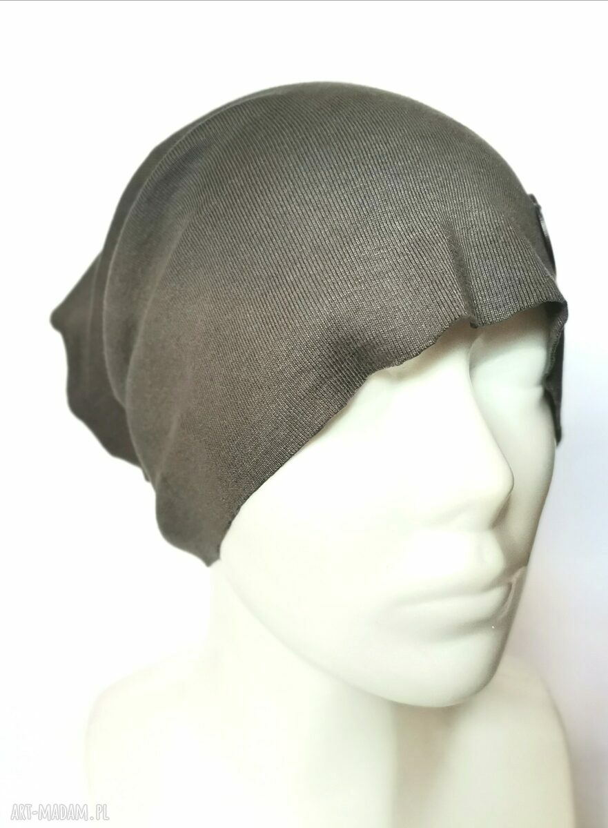 Czarna czapka wiosenna unisex etno boho bez podszewki - rozmiar uniwersalny