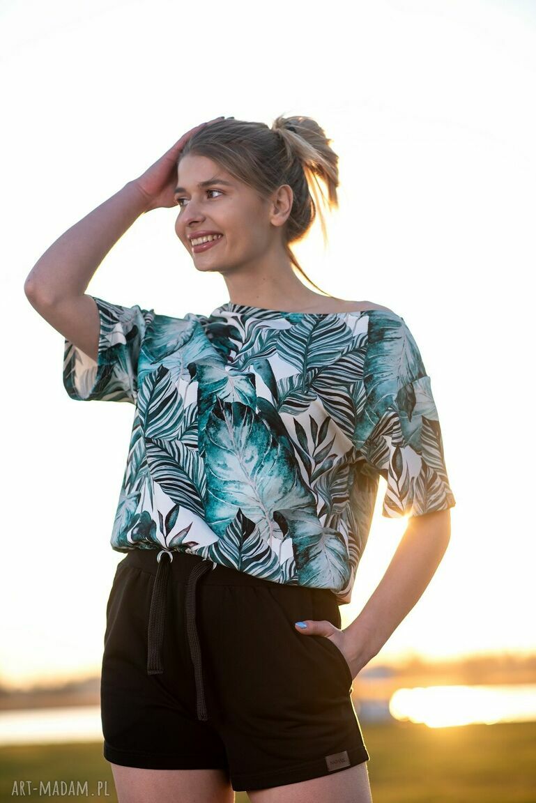 spodnie: czarne bawełnaine sportowe spodenki Hand Made