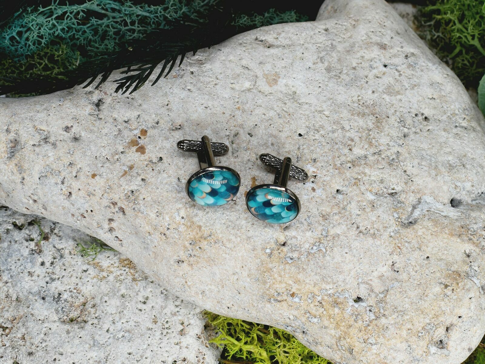 spinki do mankietów: Czarne spinki do mankietów koszuli z oczkiem / abstrakcja, geometria #194