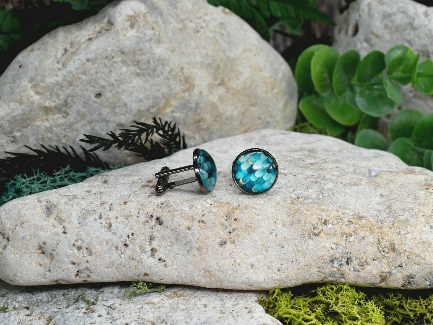 spinki do mankietów: Czarne spinki do mankietów koszuli z oczkiem / abstrakcja, geometria #194