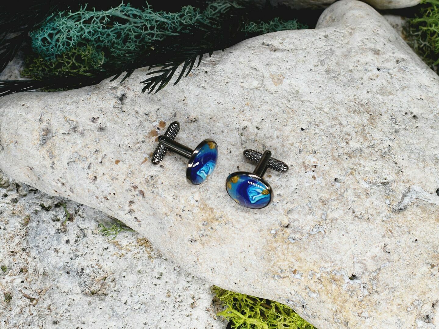 spinki do mankietów: Czarne spinki do mankietów koszuli z oczkiem / abstrakcja, geometria #228