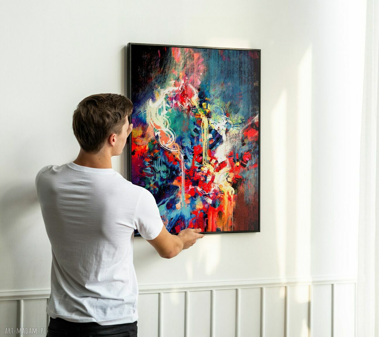 Plakat w czarnej ramie abstrakcja - format 50x70 cm (B2) Hogstudio