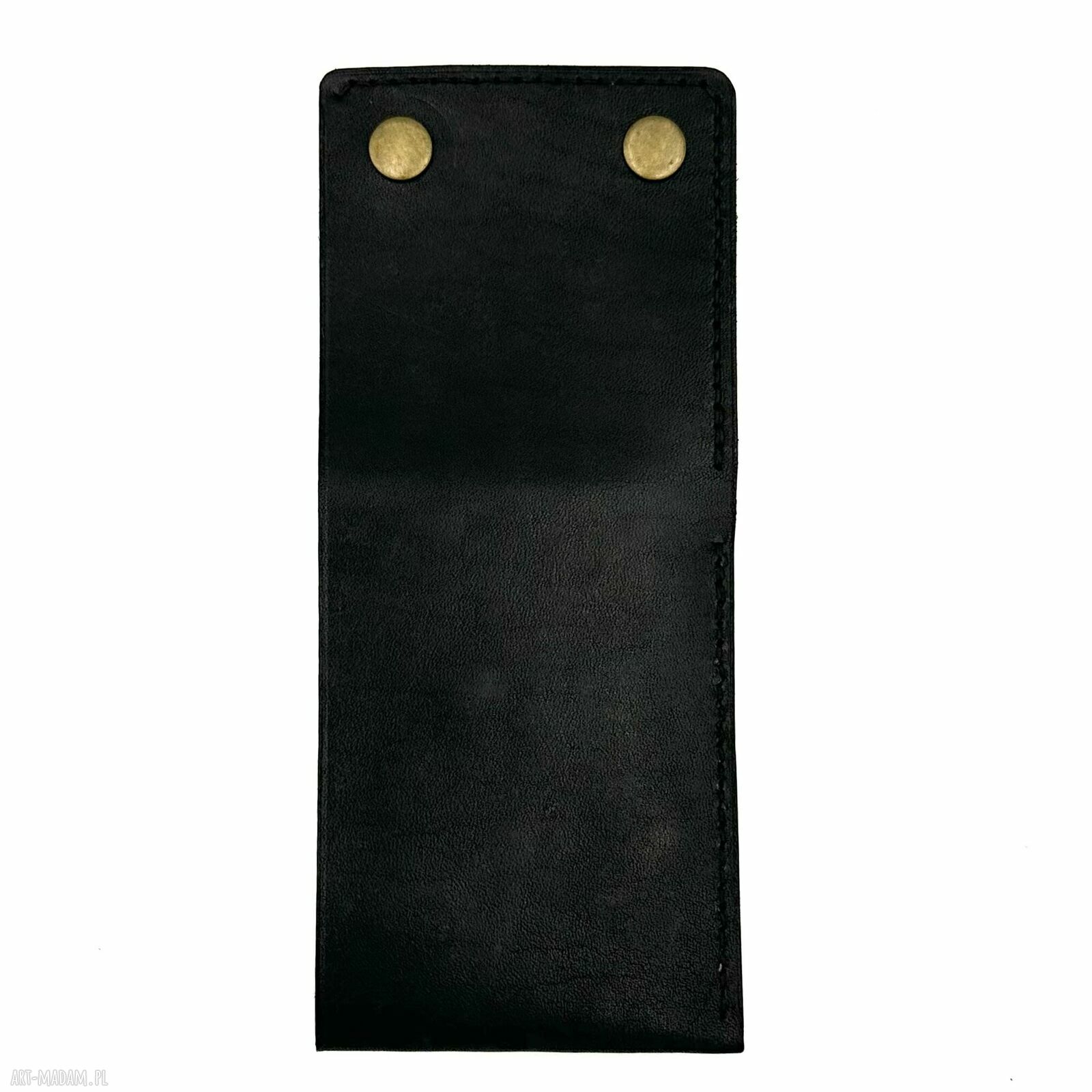 portfele: Czarno czerwony portfel skórzany na karty i banknoty. handmade