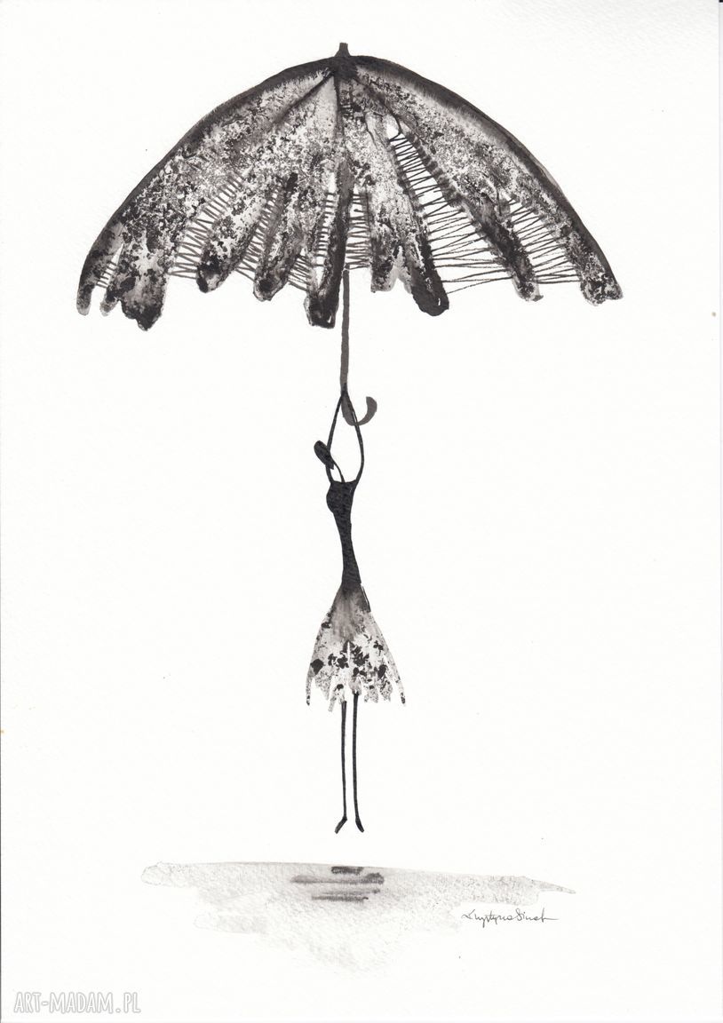 Grafika czarno-biała Rain - elegancki minimalizm A4
