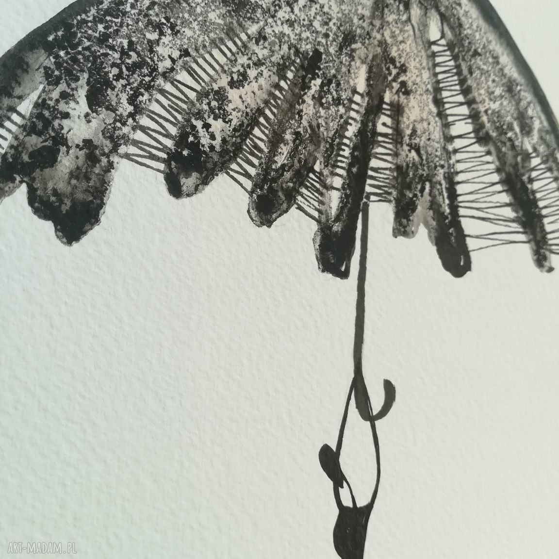 Grafika czarno-biała Rain - elegancki minimalizm A4