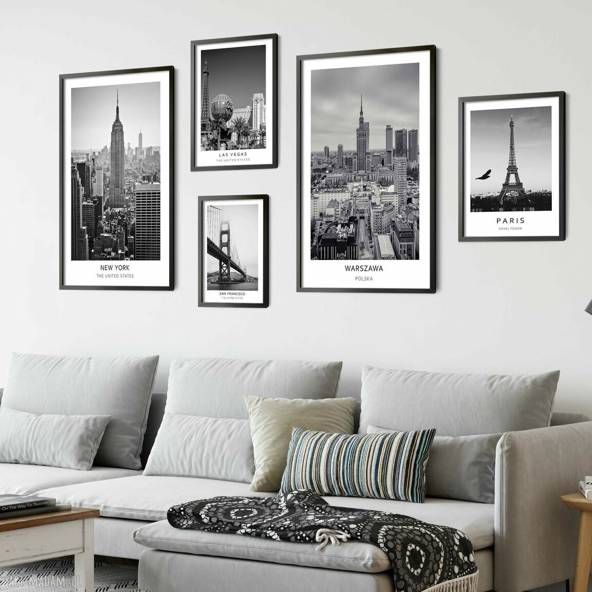 Plakat czarno-biały Las Vegas 40x50 cm (8-2-0012)