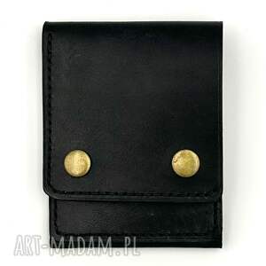robert zmuda czarny portfel skórzany ręcznie uszyty na karty