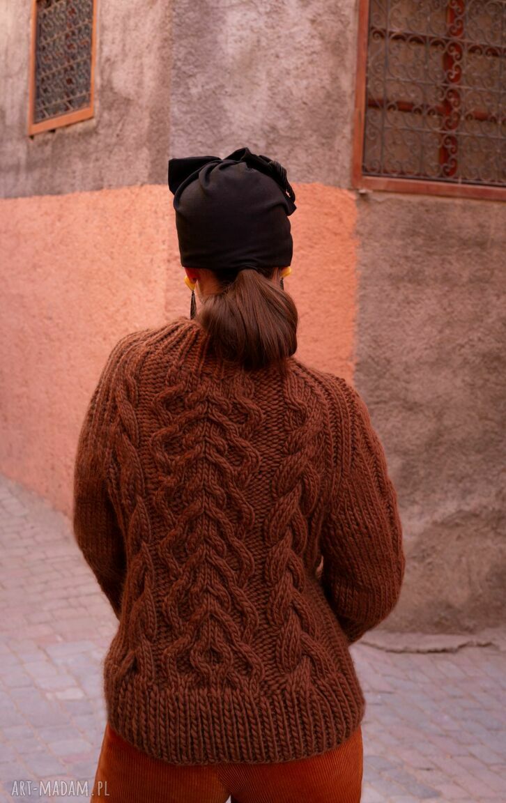 Czarny lniany turban - fascynator 58 cm