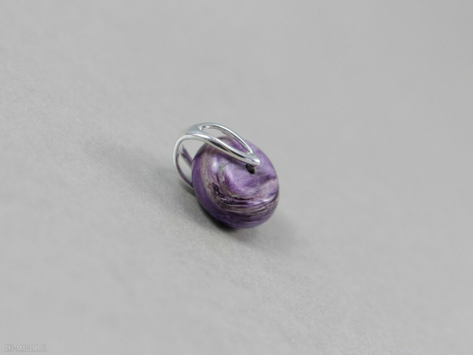 Czaroit i srebro 925 - delikatny wisiorek handmade