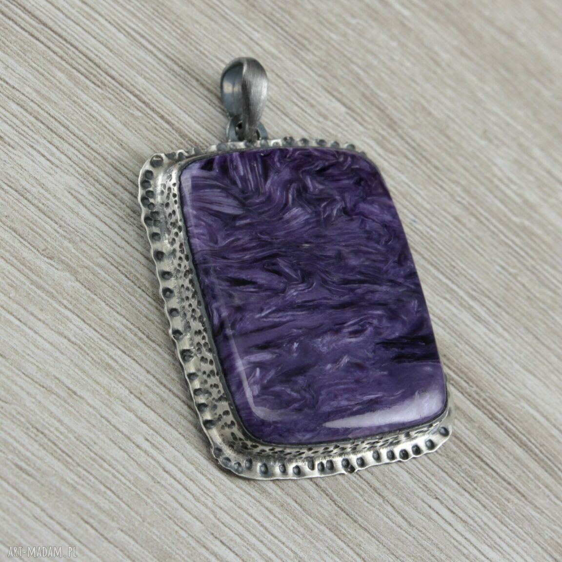 Czaroit w srebrze 925/999 - wisiorek handmade 1848a