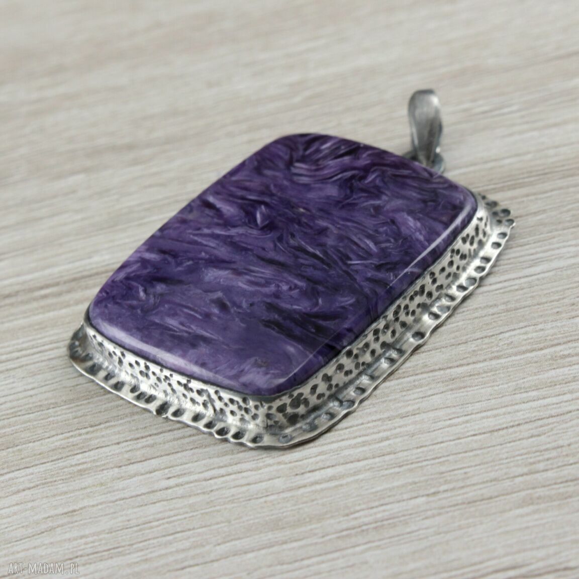 Czaroit w srebrze 925/999 - wisiorek handmade 1848a