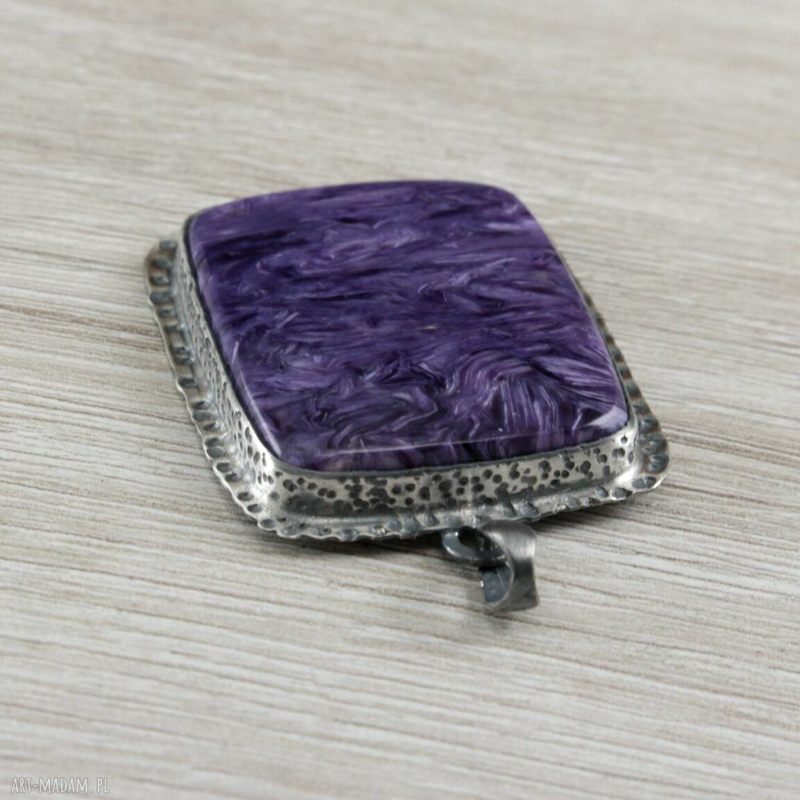 Czaroit w srebrze 925/999 - wisiorek handmade 1848a