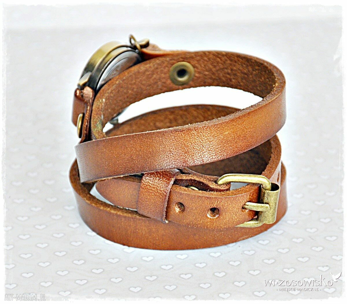 Czas na miłość ;) Skórzany zegarek handmade