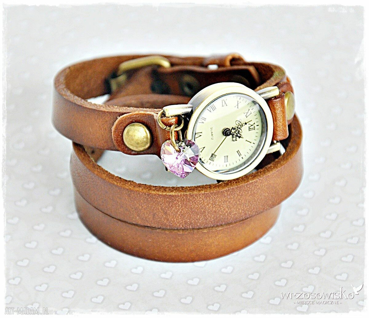 Czas na miłość ;) Skórzany zegarek handmade