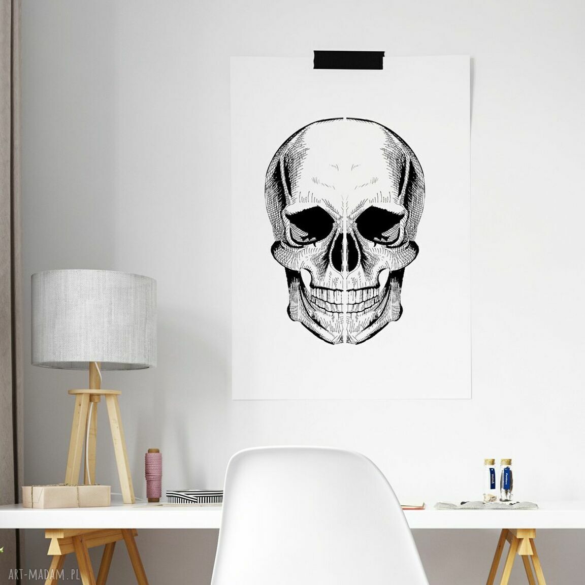 Plakat Czaszka 40x50 cm - czarna grafika dla chłopaka