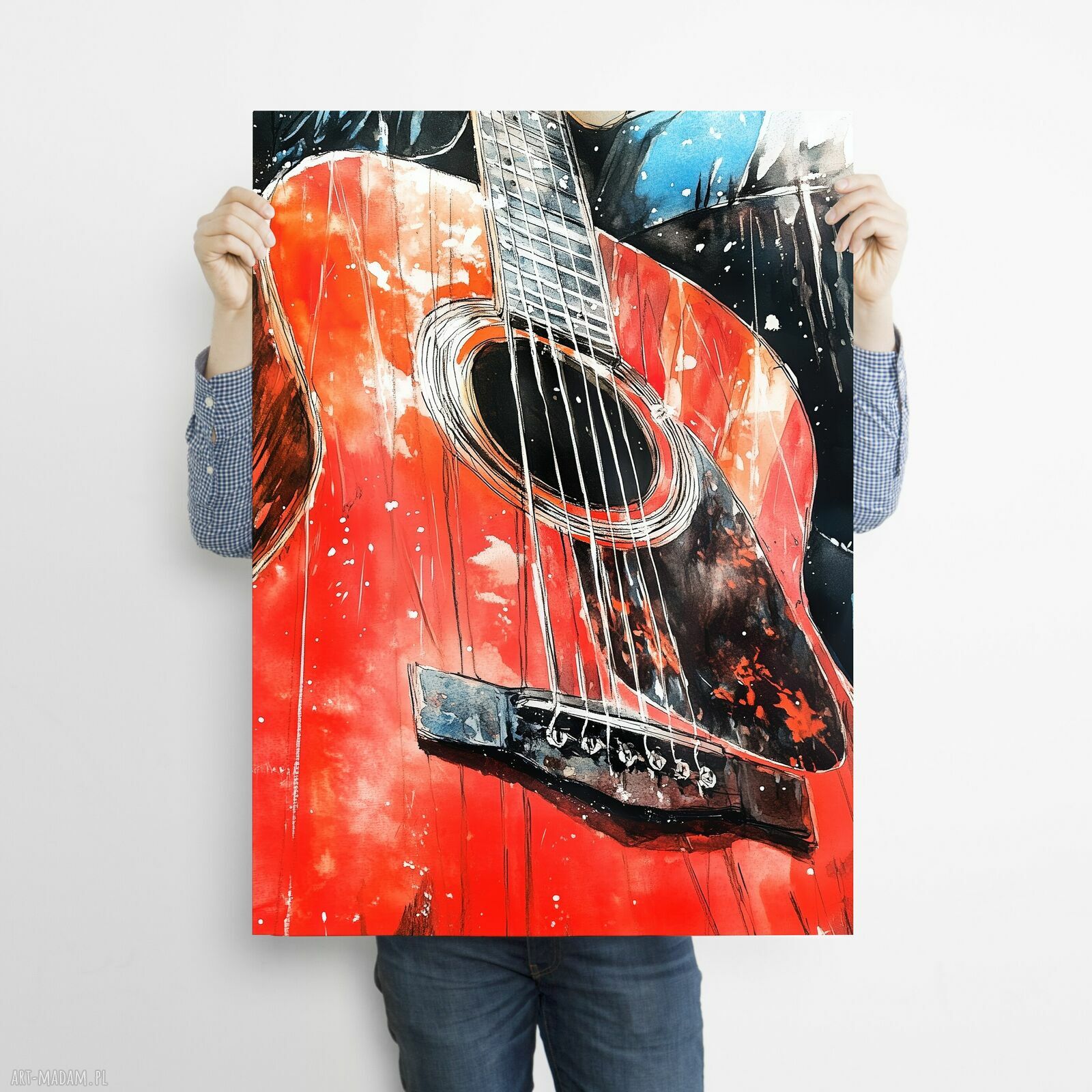 Czerwona Gitara - plakat A3 z motywem muzyki