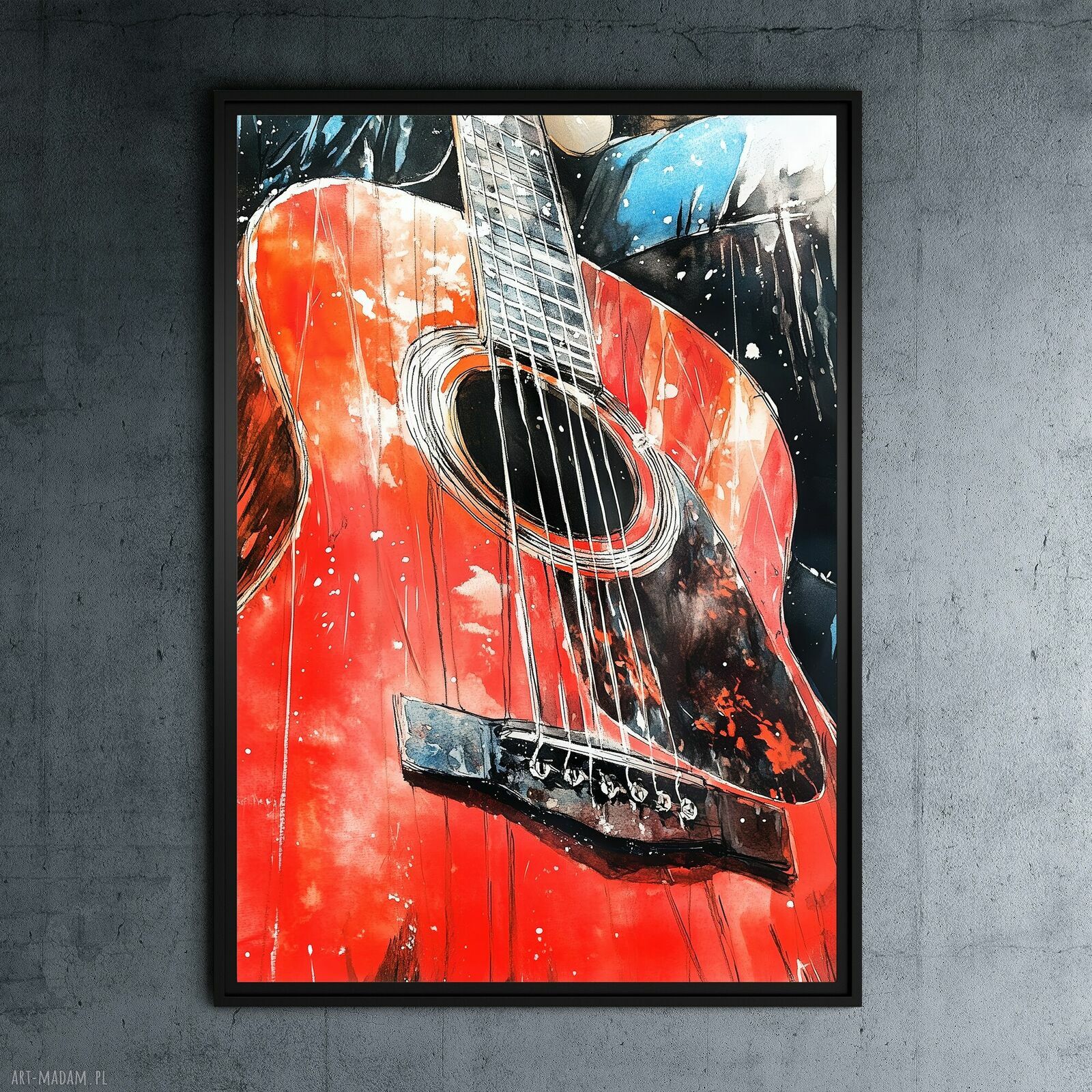 Czerwona Gitara - plakat A3 z motywem muzyki