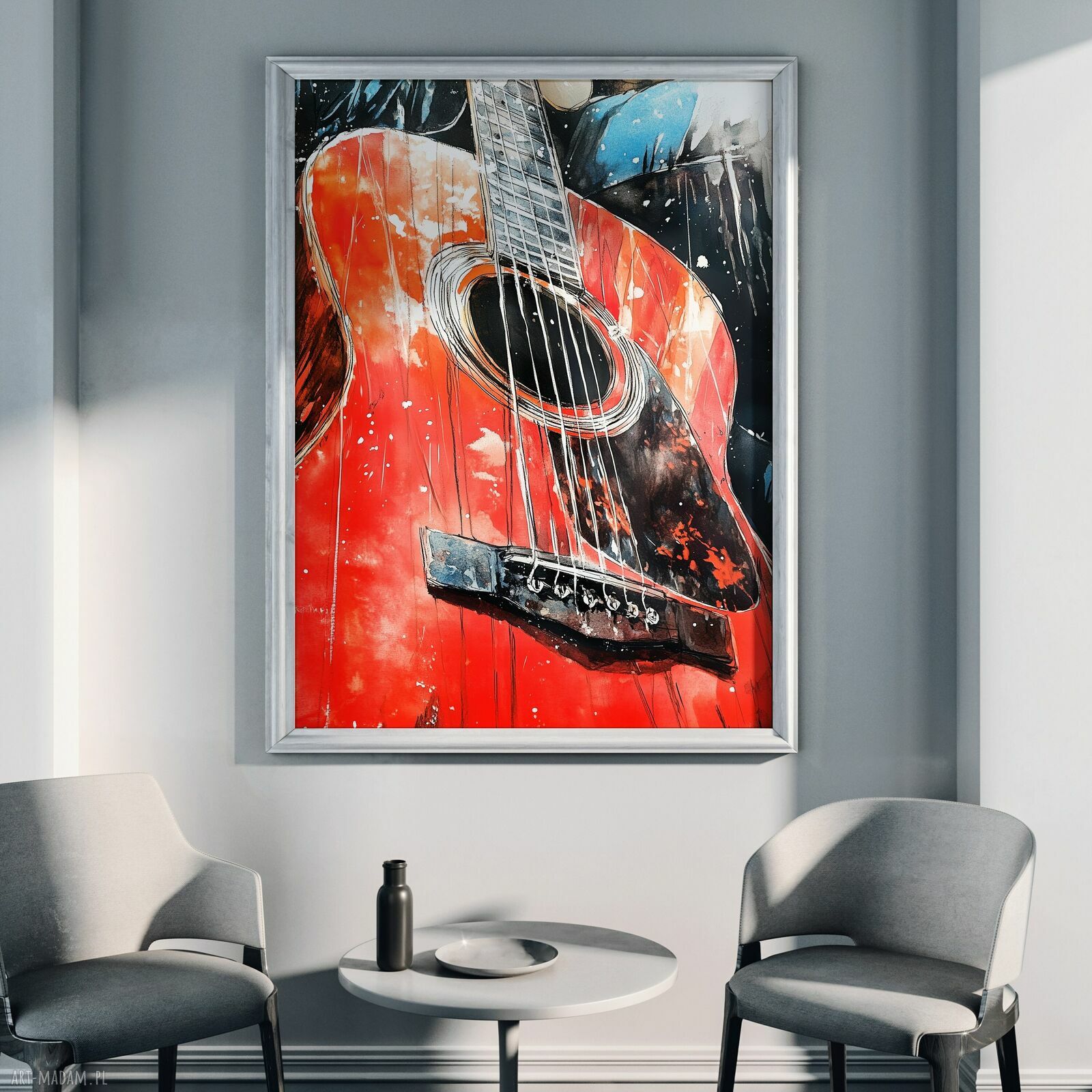 Czerwona Gitara - plakat A3 z motywem muzyki