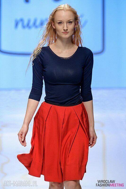 Spódnica Czerwona Midi Rosso