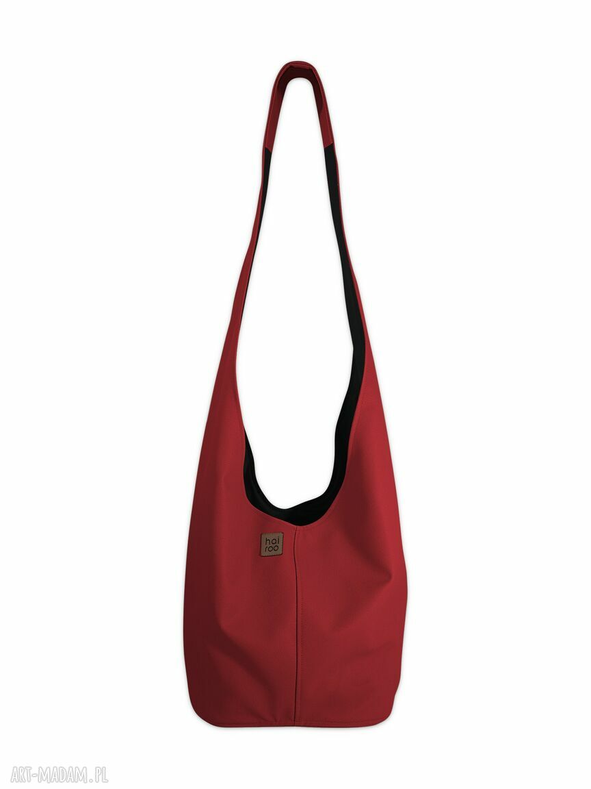 Czerwona torba hobo w stylu boho - Long Boogi Bag do noszenia przez ramię