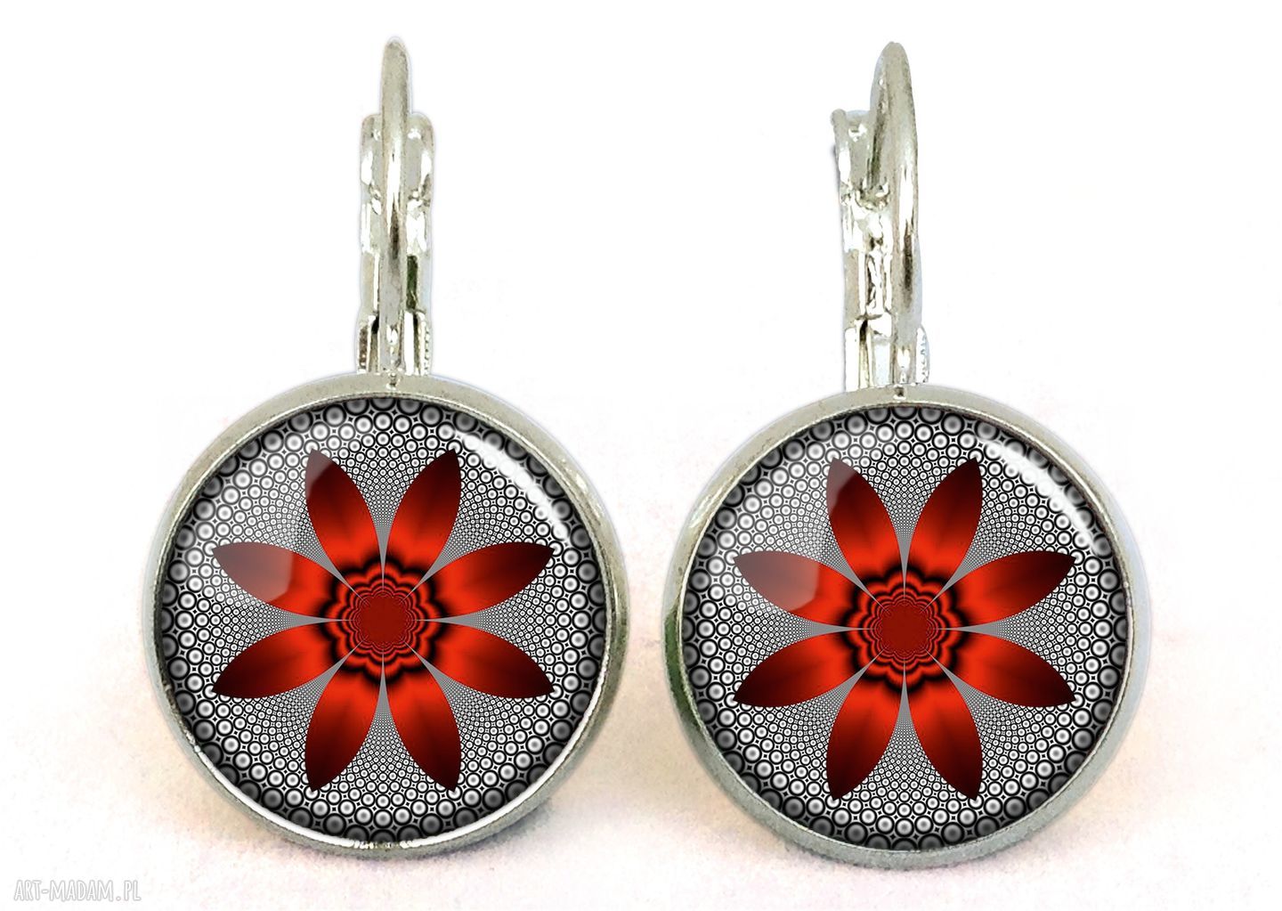 bransoletki: Czerwone kwiaty Bransoletka handmade