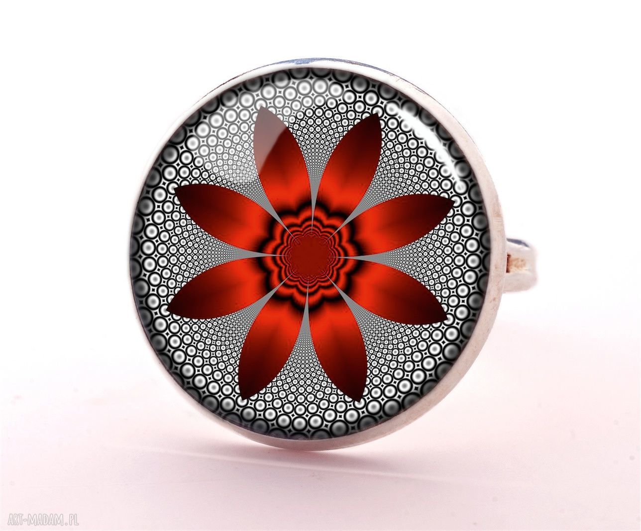 bransoletki: Czerwone kwiaty Bransoletka handmade