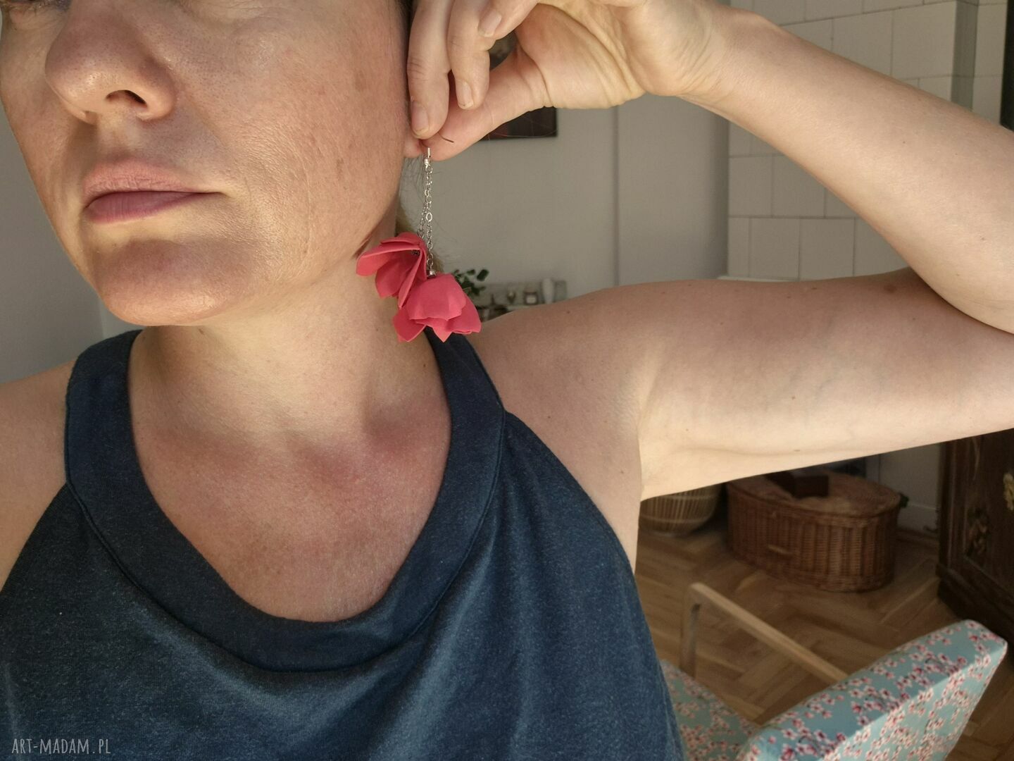 Kolczyki czerwone maki - lekka biżuteria boho