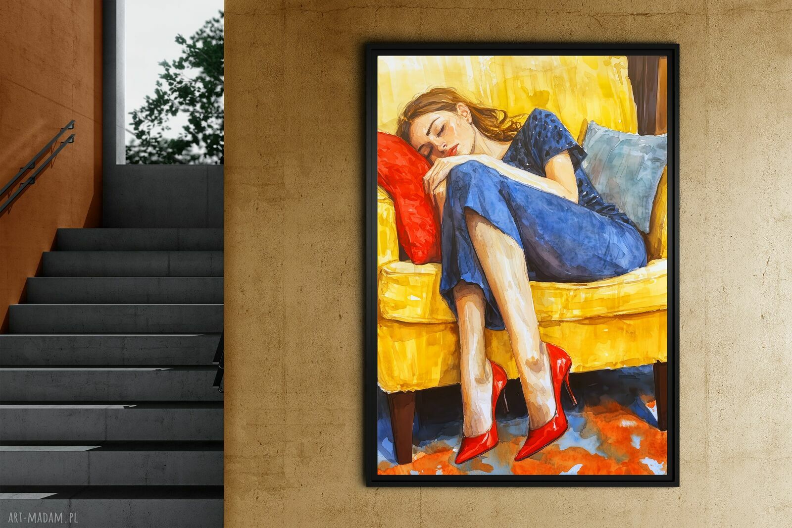 Czerwone szpilki - plakat A3 z grafiką Justyny Jaszke