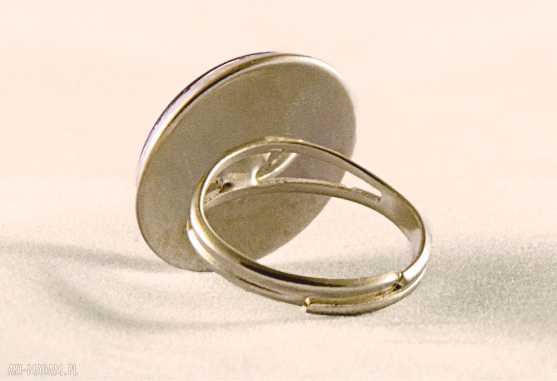 pierścionki: Czerwony kwiat Pierścionek regulowany Hand Made