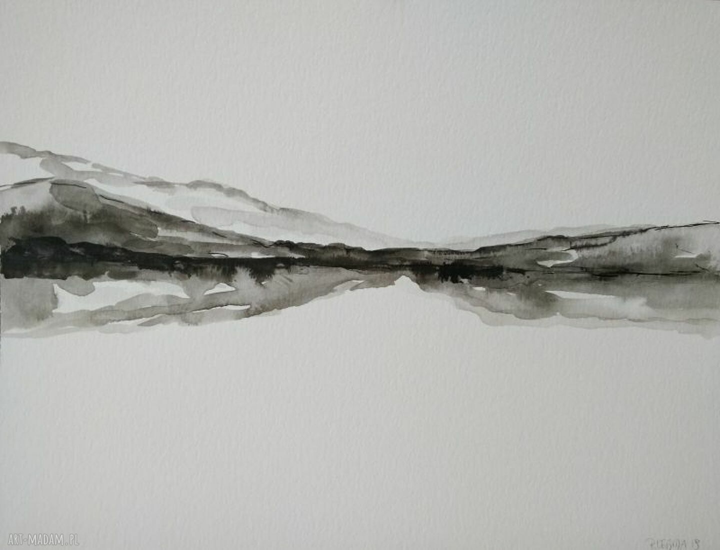 Cztery akwarele pejzaże 28 x 21 cm - komplet sygnowanych prac